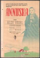 cca 1942 Annuska, filmplakát, papír, lapszéli apró szakadásokkal, lap bal szélén lyukasztással, 33,5...