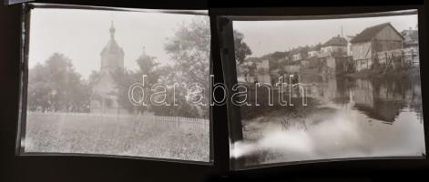 cca 1914-18 I. világháború, keleti front, katonák kitüntetésekkel és sisakban, holttestek, tábori ba...