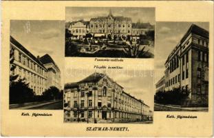 1942 Szatmárnémeti, Satu Mare; Katolikus főgimnázium, Pannonia szálloda, Püspöki konviktus / school, hotel