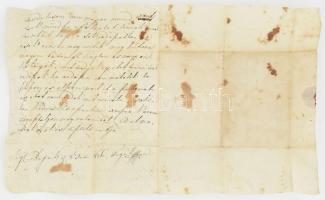1826 Erzsébetbánya, viaszpecsétes szerelmes levél Felsőbányára küldve, korai magyar nyelvű erdélyi l...
