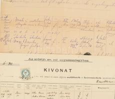 cca 1880 8 db Erdélyi vonatkozású okmánybélyeges okmány,