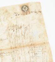 cca 1880 Kér község tag. utáni térképe. Kézzel, vászonra rajzolt és feliratozott térkép 47x26 cm