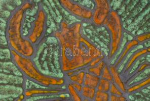 Gorka Géza (1895-1971), Iparművészeti Vállalat: Rákmintás asztalközép kínáló. Mázas kerámia, jelzett...