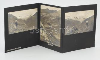 1932 Ötztaler Alpen, Obergugl, 3 db kartonra ragasztott fotó, 9,5×14 és 17×11,5 cm-es méretben