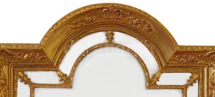 Nagy méretű dekoratív blondel tükör. Kisebb kopásokkal, jó állapotban 58x75 cm