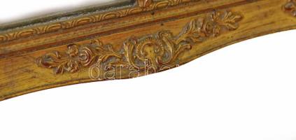 Nagy méretű dekoratív blondel tükör. Kisebb kopásokkal, jó állapotban 58x75 cm