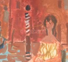 Nemcsics Antal (1927-2019): Velence. Akvarell, papír, papír. Jelezve jobbra lent. 30x45 cm. Üvegezet...