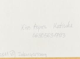 Kiss Ágnes Katinka (1980-): Gesztusok (cím nélkül). Vegyes technika, papír, jelzett a hátoldalán. Üv...