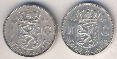 Hollandia 1955-57. 1G Ag (2x) klf évszámmal T:2/3 kis ph