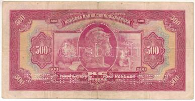 Szlovákia DN (1939) 500K "SPECIMEN" perforációval és kék "SLOVENSKY STAT" felülb...