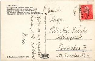 1936 Lillafüred, Téli sport a Palota Szálló előtt, jéghoki (EK)