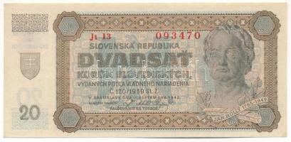 Szlovákia 1942. 20K T:AU Slovakia 1942. 20 Korun C:AU Krause P#7