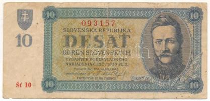 Szlovákia 1939. 10K T:F Slovakia 1939. 10 Korun C:F Krause 4.a