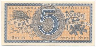 Szlovákia 1945. 5K "SPECIMEN" perforációval T:AU / Slovakia 1945. 5 Korun with "SPECI...