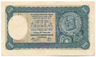 Szlovákia 1940. 100K II. kiadás T:F szép papír Slovakia 1940. 100 Korun 2nd issue C:F nice paper