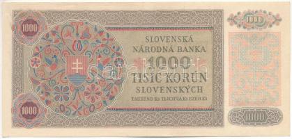 Szlovákia 1940. 1000K T:XF,VF Slovakia 1940. 1000 Korun C:XF,VF Krause P#13