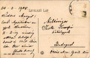 1908 Budapest I. Alagút a krisztinavárosi oldalról, Királyi vár. Divald Károly 1666-1907. (szakadás ...