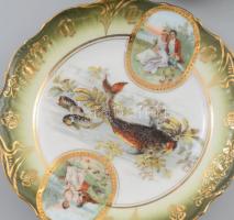 5 db halas tálka. Matricás, jelzett, XIX. sz. kis kopással d: 15 cm