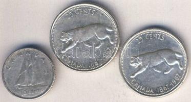 Kanada 1965. 10c Ag + 1966. 25c Ag  "Jubileum" (2x) T:exBU,2