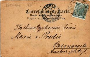 1900 Berezhany, Brzezany, Berezsani; Schloss Kaserne / military barracks in the castle. Art Nouveau,...