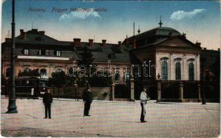 1916 Pozsony, Pressburg, Bratislava; Frigyes főherceg palota, villamos Törley pezsgő reklámmal / royal palace, tram with Hungarian champagne advertisement (EK)