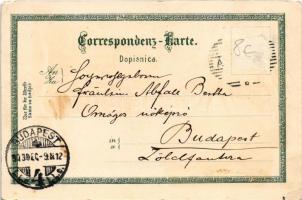 1903 Abbazia, Opatija; Blick a. Voloskau, Abbazia v. d. Aurorahöhe / Volosko. Art Nouveau, floral, l...