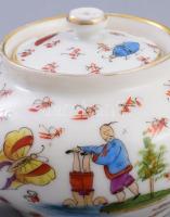 Kínai teakiöntő humoros jelenettel és bogár mintákkal. Kézzel festett, jelzés nélkül, hibátlan sz: 1...