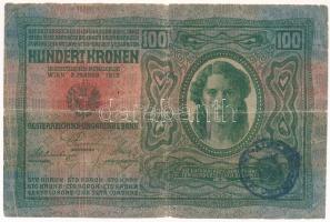 1912. 100K fekete "ROMANIA TIMBRU SPECIAL" felülbélyegzéssel T:VG
