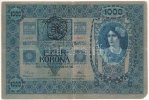 1902. 1000K fekete "ROMANIA TIMBRU SPECIAL" román felülbélyegzéssel T:F,VG kis beszakadások, egyik saroknál anyaghiány, de amúgy erős papír Adamo K35Be