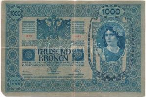 1902. 1000K fekete "ROMANIA TIMBRU SPECIAL" román felülbélyegzéssel T:F,VG kis beszakadáso...