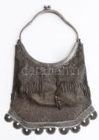 Színházi táska. Ezüstözött fém. Jelzett 25 cm