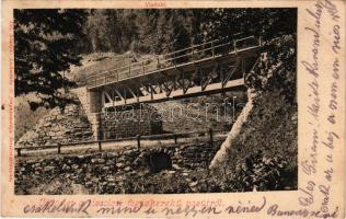 1906 Tiszolc, Tisovec; Tiszolczi fogaskerekű vasút viaduktja, vasúti híd. Lechnitzky O. fénynyomdája kiadása / cogwheel railway, viaduct, railway bridge (fl)