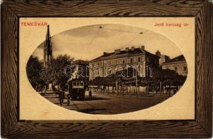 Temesvár, Timisoara; Jenő herceg tér, villamos / square, tram (EK)