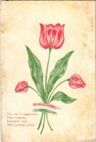 Van már a magyarnak piros tulipánja, jogainkért tehát nem küzdünk hiába! Hazafias tulipános propaganda / Hungarian patriotic propaganda with tulip (fl)