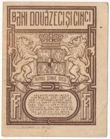 Románia 1917. 25b T:F szép papír Romania 1917. 25 Bani C:F fine paper Krause P#70