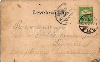 1908 Budapest I. Buda látképe az új halász lépcsővel. Ganz Antal 19. (EK)