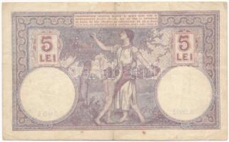 Románia 1917. augusztus 21. 5L T:F folt, beszakadás Romania 1917. August 21th 5 Lei C:F spotted, tea...
