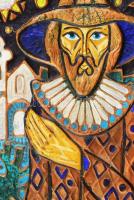 Apa és fia. Zománcfestett réz dombor kép fa keretben. 31x16 cm Jelzés nélkül