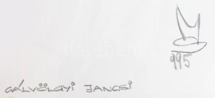 MS jelzéssel: 3 db Heti Hetes karikatúra. Ceruza, papír. Jelzett, üveg klipsz keretben 20x30 cm