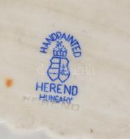 Herendi Apponyi lila mintás ékszeres tálka. Jelzett, kis kopással, 12,5x8 cm