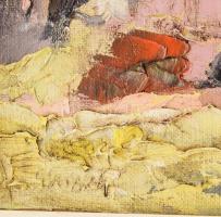 Bereznyei István (1951): Alattyáni részlet. Olaj, vászon, farostra kasírozva. 30x42 cm Keretben