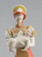 Herendi Matyó Madonna. Terv.: Lux Elek. Jelzett, kézzel festett, hibátlan, m: 18,5 cm