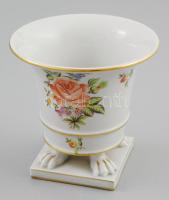 Herendi virágmintás oroszlánkörmös váza. Jelzett, hibátlan, m: 10 cm