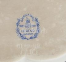 Herendi 3 darab tárgy: tojás alakú bonbonier, litofán tányér d: 15,5 cm, táncestélyi meghívó szövegé...