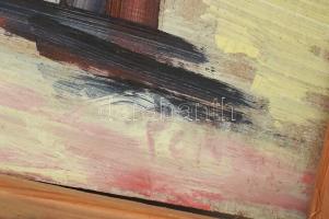 dr. Pacsai Imre (1947 - ) : Szentendrei lépcső. Olaj, farost, jelzett, keretben 68x41 cm