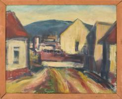 Pacsai Imre (1947 - ) : Békéscsaba Körös part. Olaj, farost, jelzett, keretben 55x65 cm