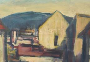 Pacsai Imre (1947 - ) : Békéscsaba Körös part. Olaj, farost, jelzett, keretben 55x65 cm