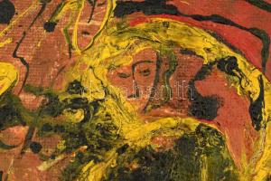 Jelzés nélkül: Arcok - modern kompozíció. Olaj, karton. 52x54 cm