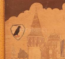 Vajdahunyad, Hunedoara. Intarzia 29x42. farost háttérrel