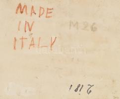 Assisi olasz kerámia ládika. Kézzel festett, jelzett, hibátlan 12x16 cm